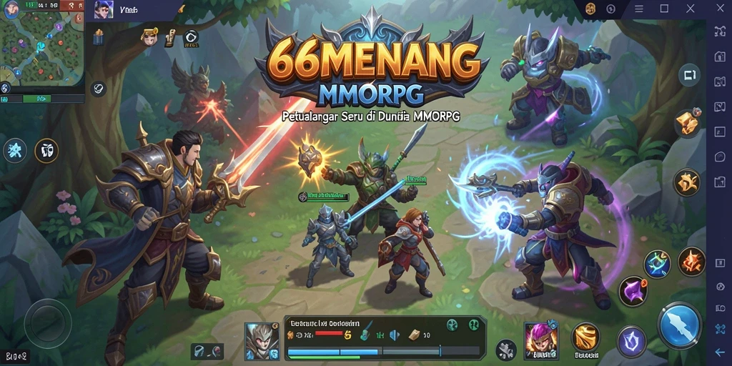 Tangkapan layar 66MENANG menunjukkan aksi seru dalam petualangan MMORPG.
