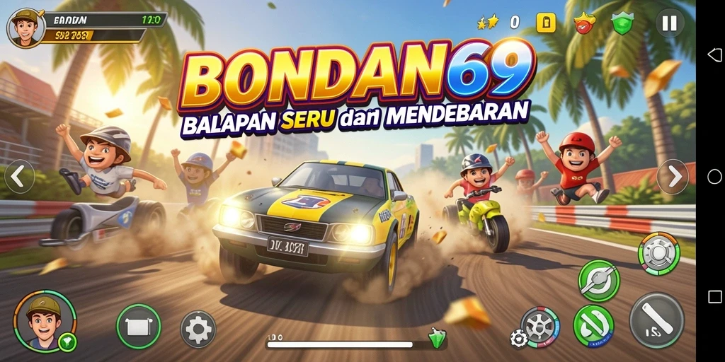 Tampilan gameplay BONDAN69 dengan aksi balapan yang mendebarkan.