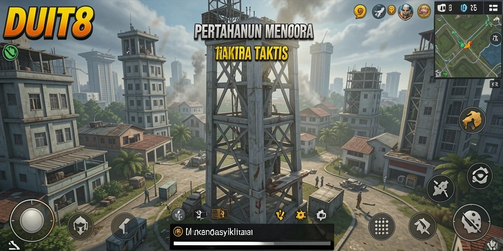 Screenshot gameplay menampilkan strategi pertahanan yang menarik di DUIT8.