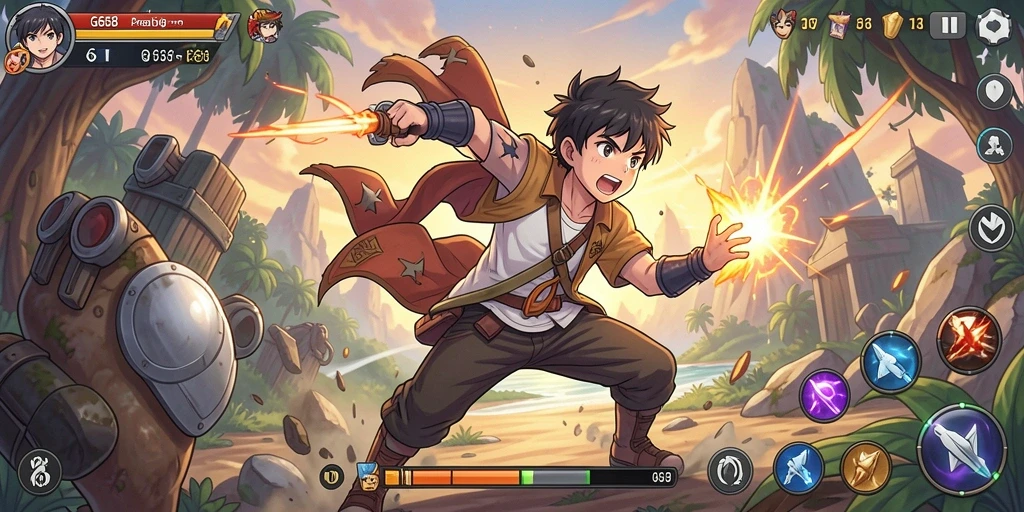 Gameplay G668 menampilkan aksi pertarungan seru dengan karakter anime.