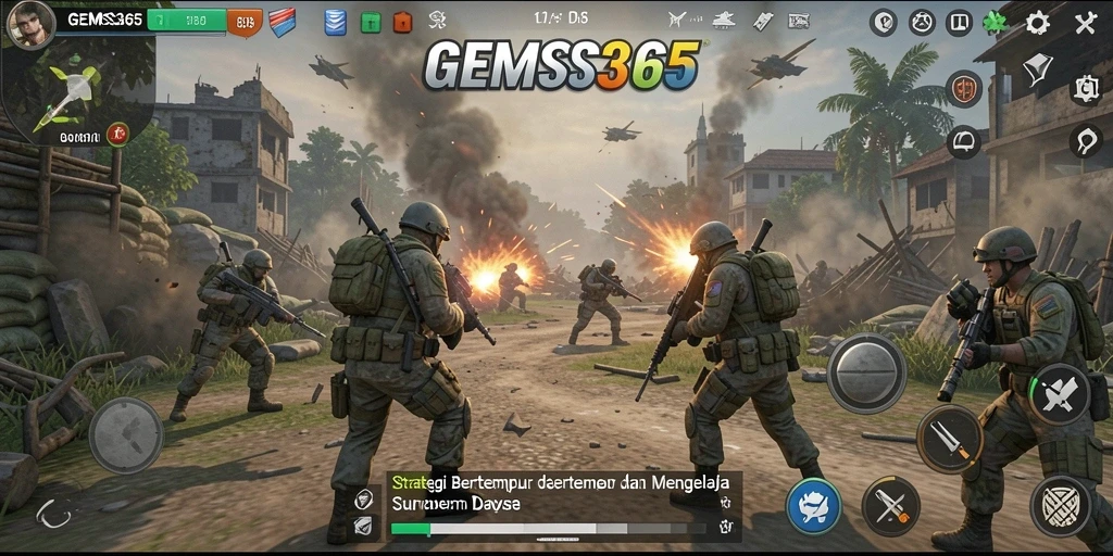 Tampilan permainan GEMS365 dengan aksi strategi yang mendebarkan.