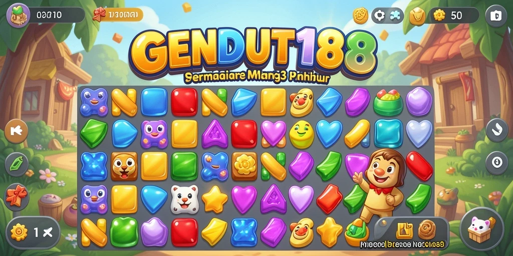 Tangkapan layar <strong>GENDUT188</strong> menampilkan gameplay seru Match-3.
