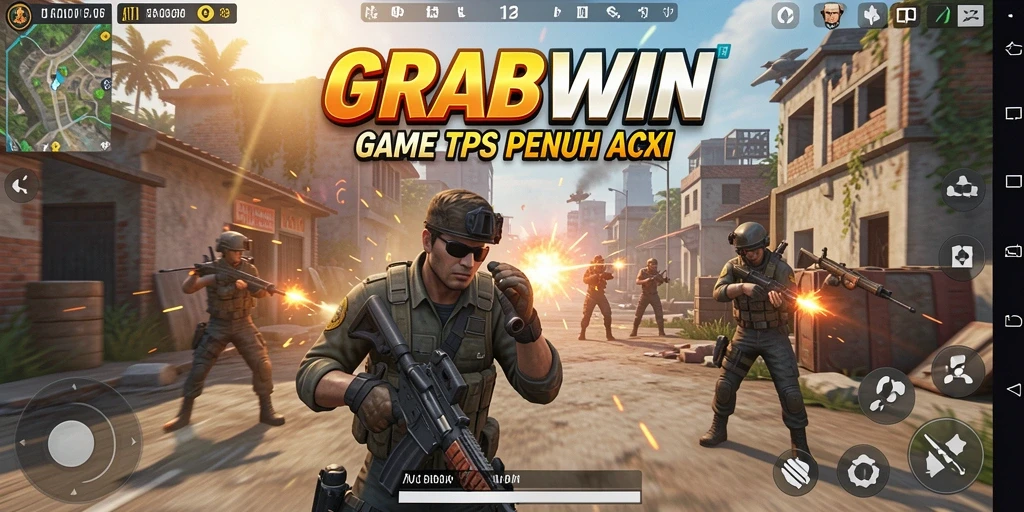 Tampilan menarik gameplay intens di GRABWIN.