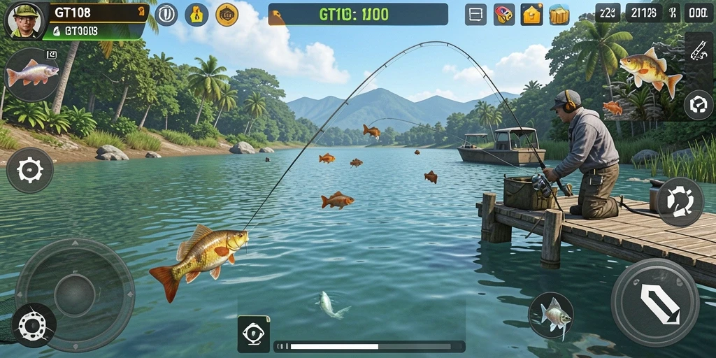 Tampilan gameplay memancing yang menakjubkan di GT108.