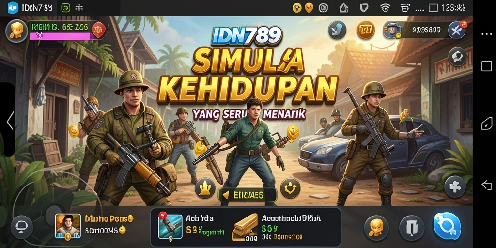 Screenshot gameplay IDN789 menampilkan interaksi karakter dalam dunia simulasi.