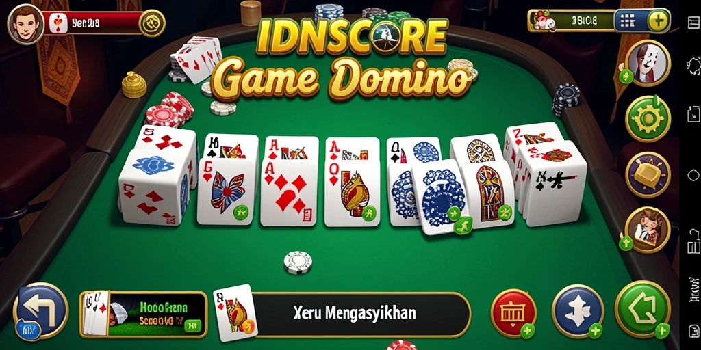 Tampilan menarik dari gameplay domino di IDNSCORE.