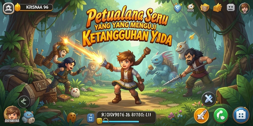 Screenshot gameplay KRISNA96 menampilkan aksi petualangan yang mendebarkan.