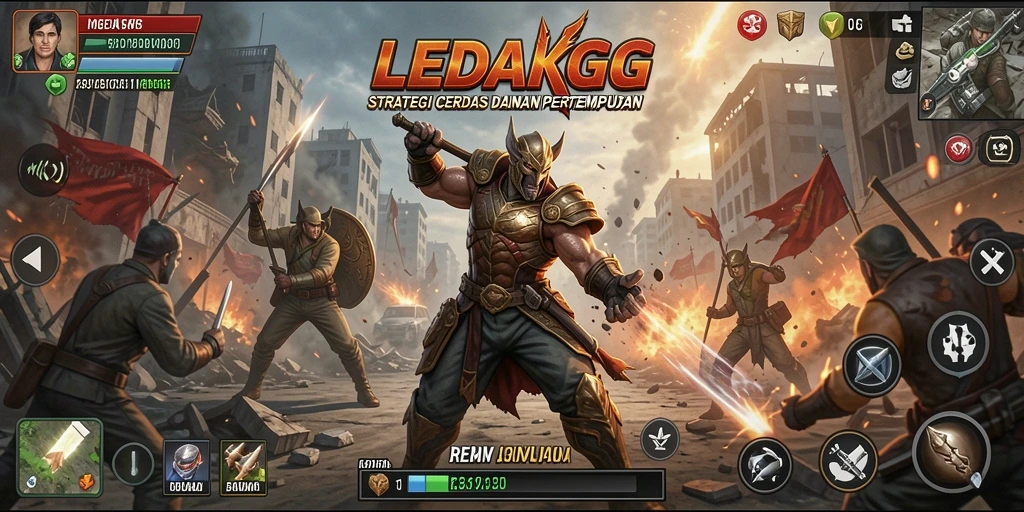 Tampilan gameplay <strong>LEDAKGG</strong> menampilkan pertempuran strategi yang mendebarkan.