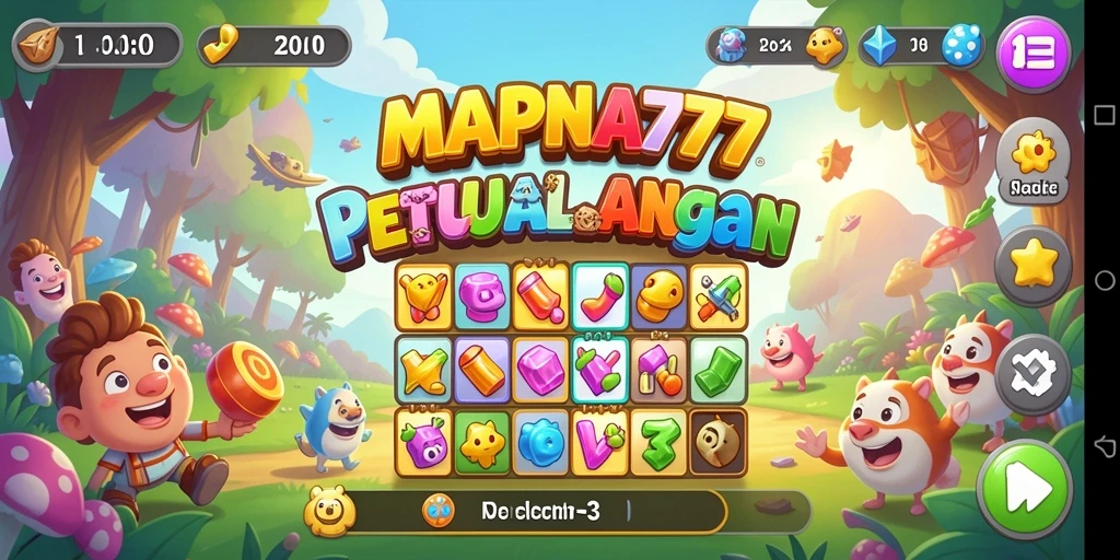 Tampilan gameplay MAPNA777 yang penuh warna dan seru.