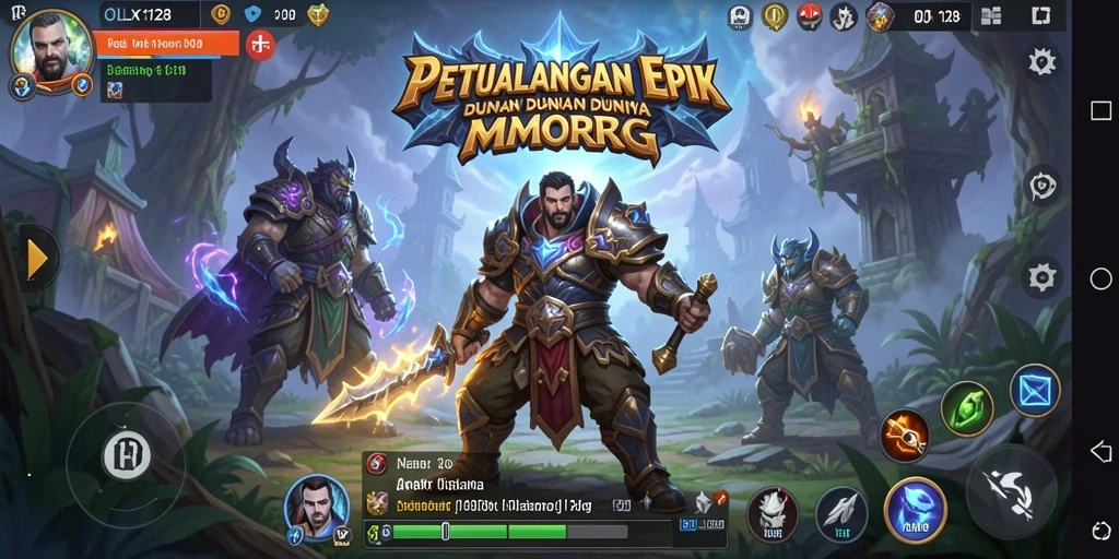 Tangkapan layar utama OLX128 menampilkan aksi seru dalam gameplay MMORPG.