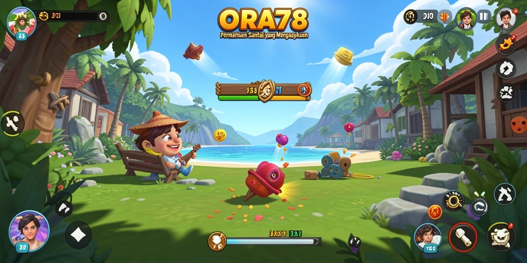 Tampilan gameplay seru dari ORA78 yang penuh warna.