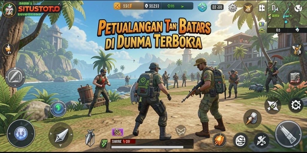 Screenshot gameplay <strong>SITUSTOTO</strong> menunjukkan petualangan epik di dunia terbuka.