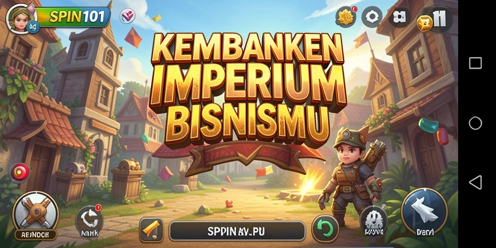 Screenshot SPIN101 menampilkan gameplay seru dan strategi manajemen bisnis.