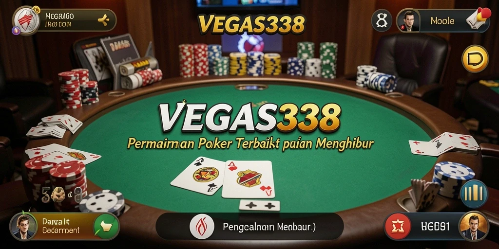 Tampilan menarik dari gameplay Poker di VEGAS338.